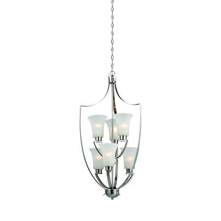 Foyer 21'' Wide 6-Light Chandelier - Brushed Nickel